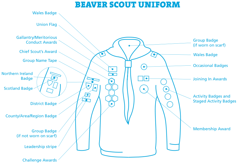 beaver uniform badge position